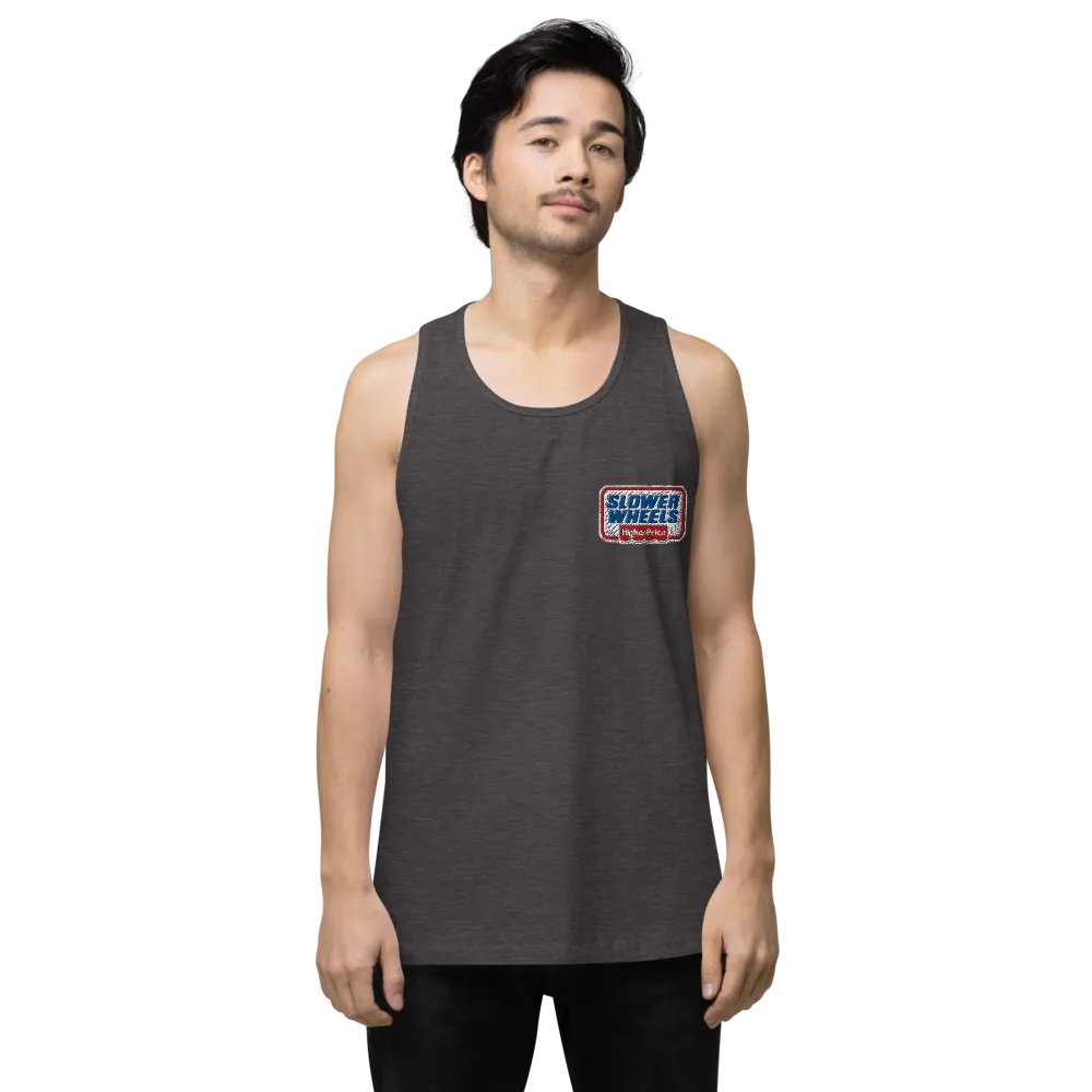 SLOWER WHEELS, HIGHER PRICE UNISEX EMBROIDERED SLEEVELESS TEE product image (5)