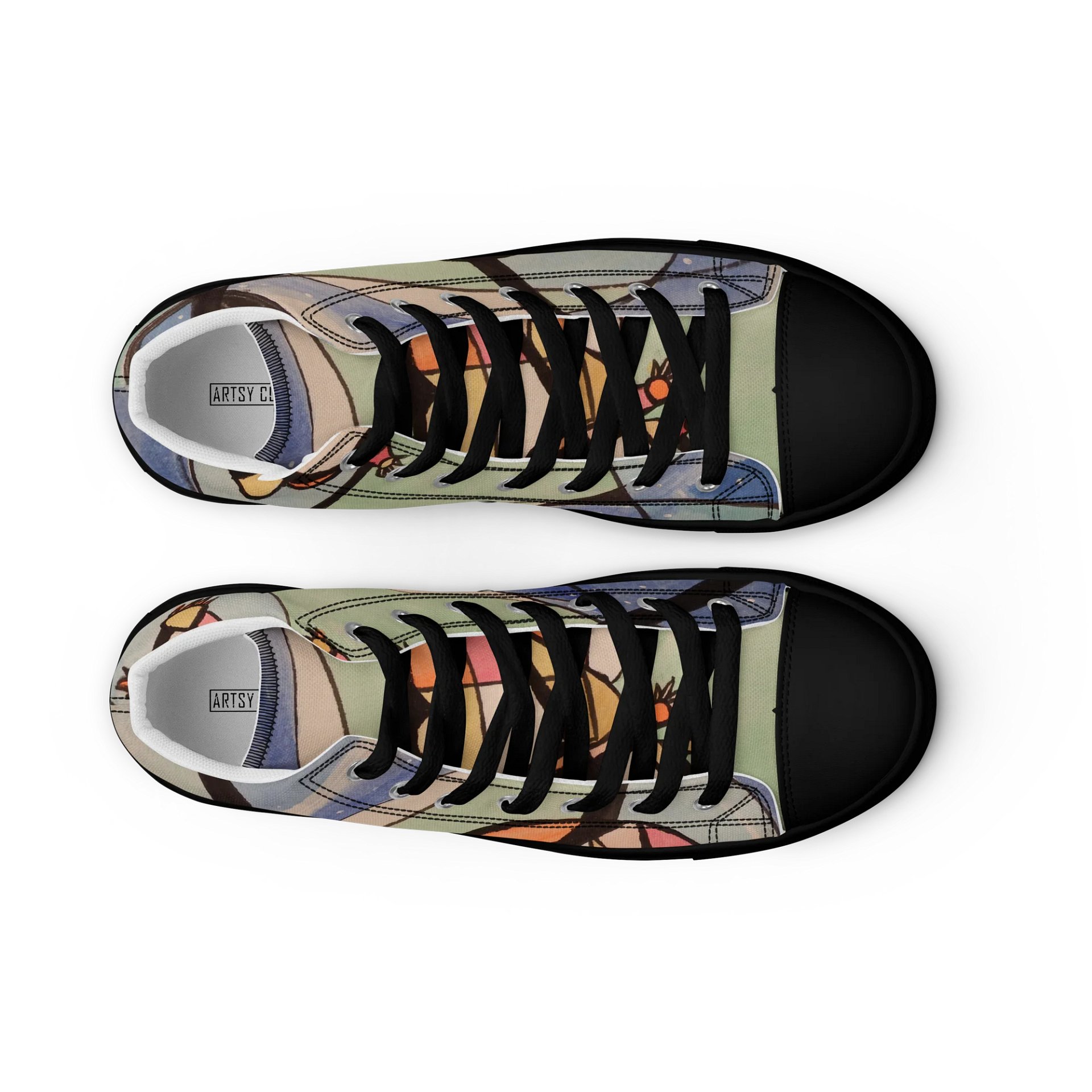 Cubism Painting: The Dream of a Tardigrade Women's High Top Canvas Shoes by Allcolor product image (9)