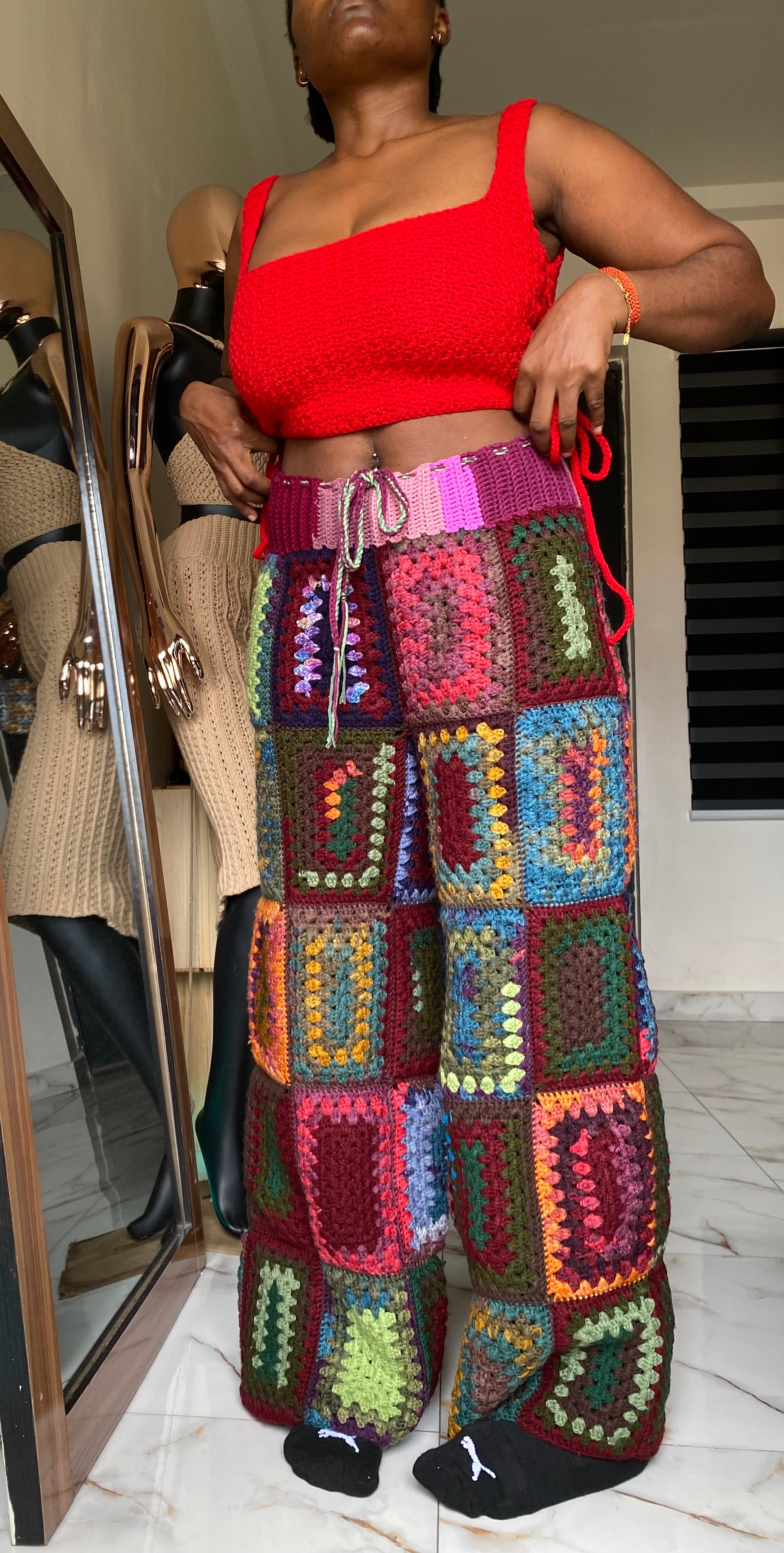 Boho Granny Rectangle Crochet Pants product image (11)