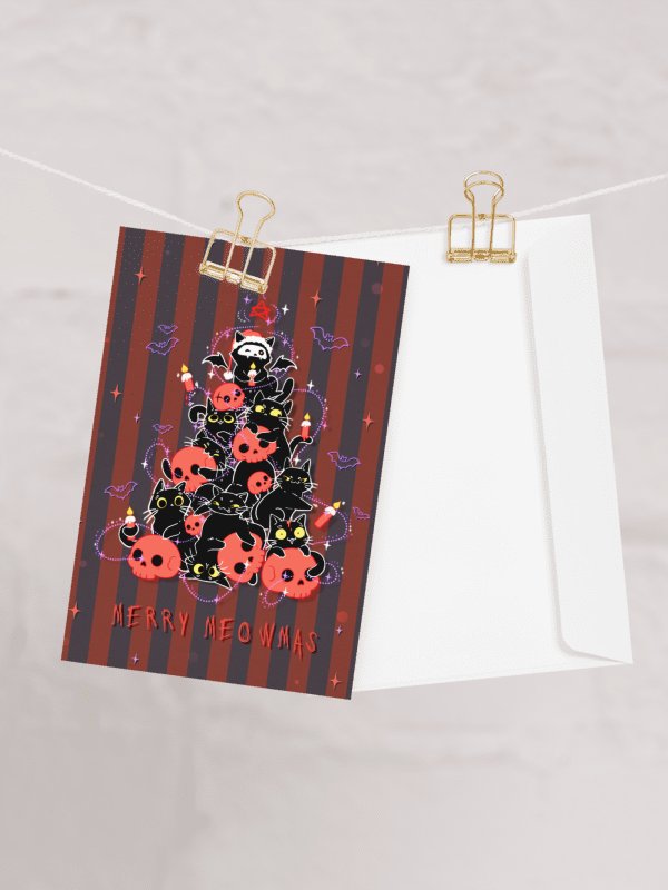 Gothic Christmas cat tree - Printable Christmas Card | Digital Download product image (1)