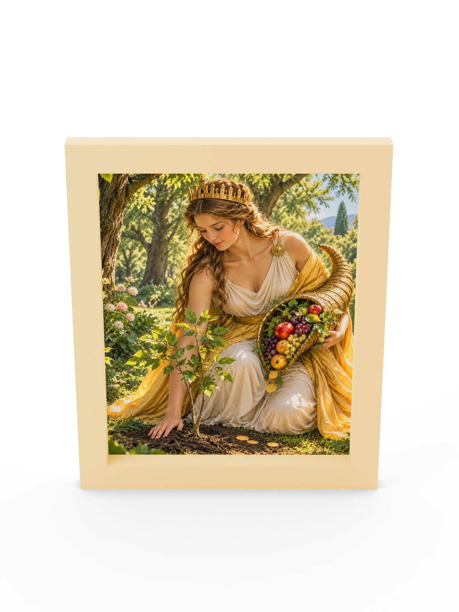 Framed Poster, Golden Goddess Nurturing the Sapling product image (5)