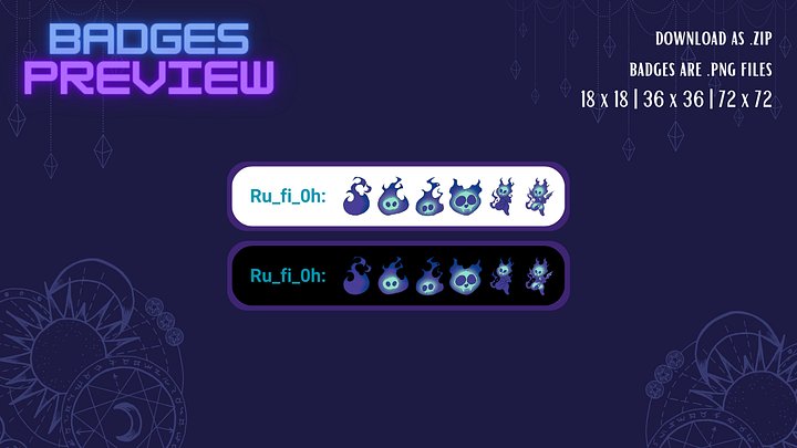 Vampire Bat Ghost Kitty Sub/Bit Badges product image (2)
