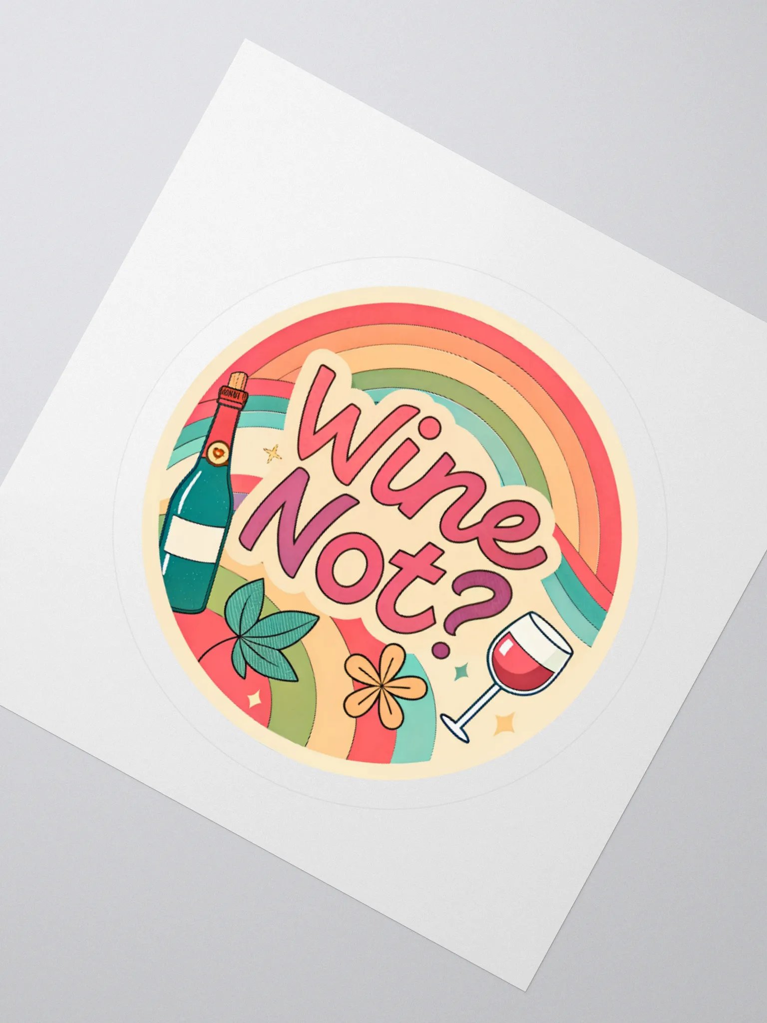 Retro Wine Not? Vinyl Stickers product image (4)