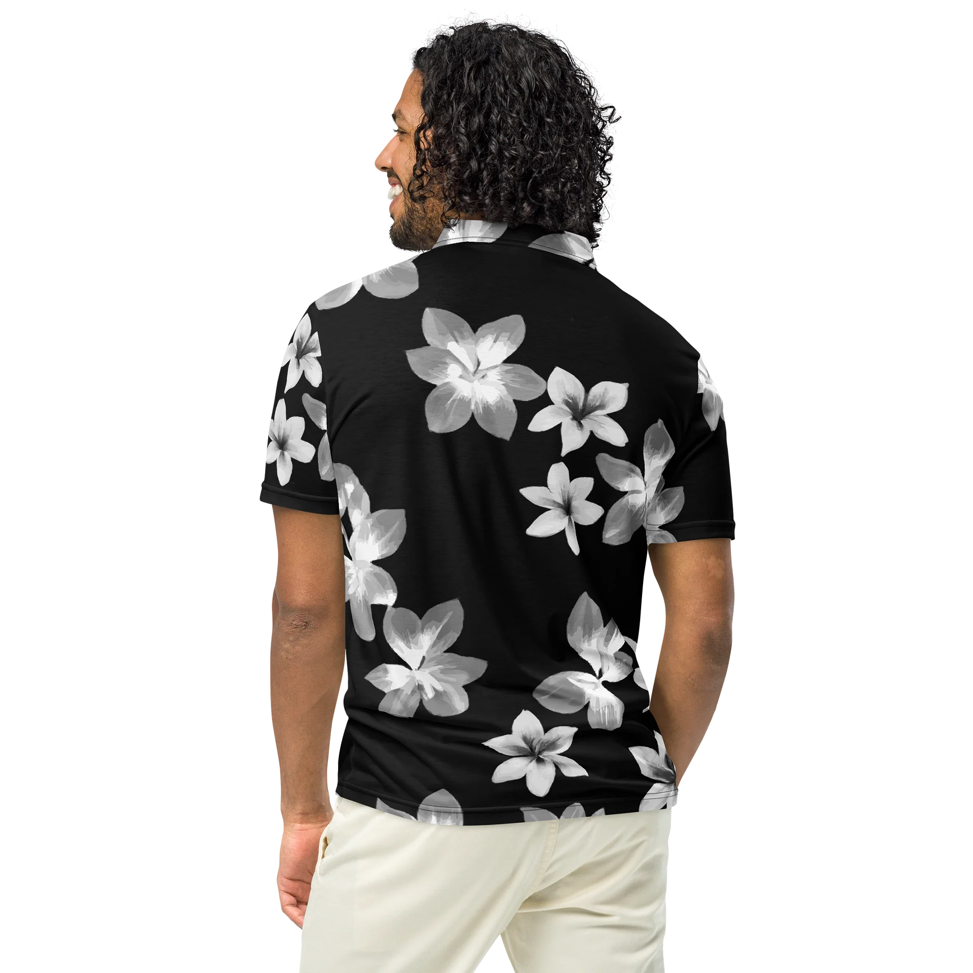 Volcanic Ash - Caribbean Soufriere Flower Print | Men's Slim Fit Polo Shirt product image (5)