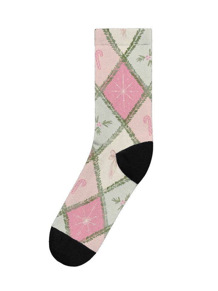 Candy Cane Diamond Crew Socks product image (1)