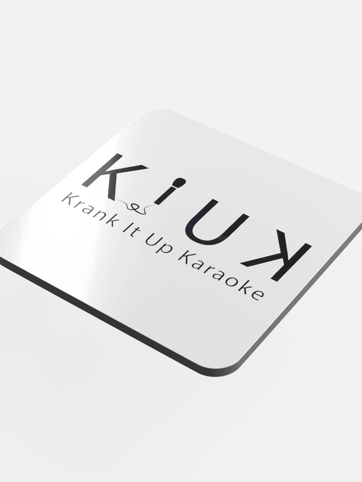 KIUK Word Logo Glossed Cork Coaster-White product image (4)