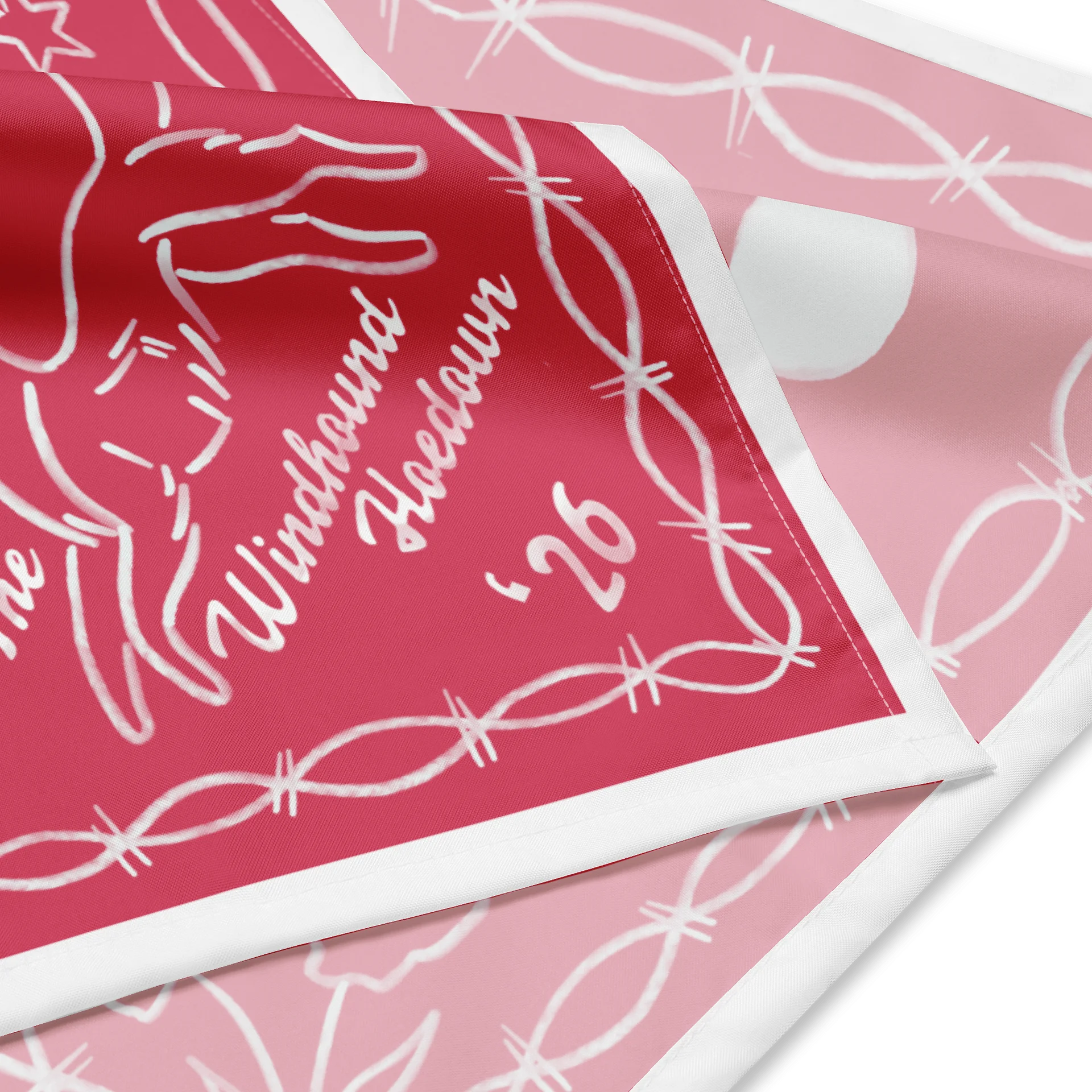 Windhound Hoedown '26 Bandana - White on Magenta product image (2)
