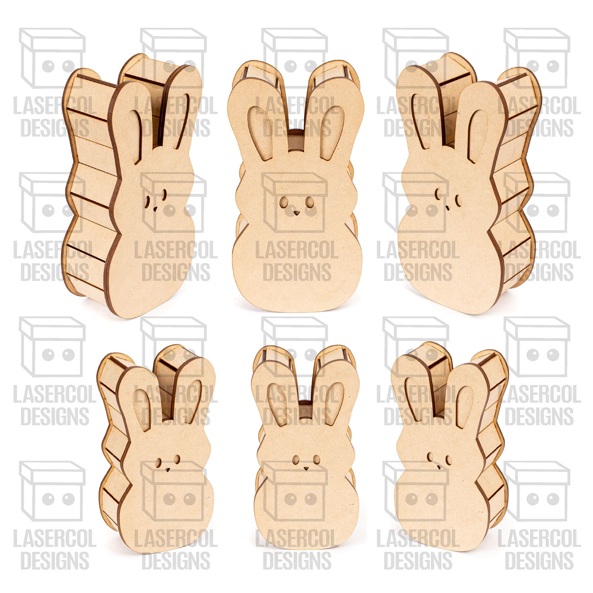 Easter Bunny Shaped Boxes Set 1 - Laser Cut Files product image (5)