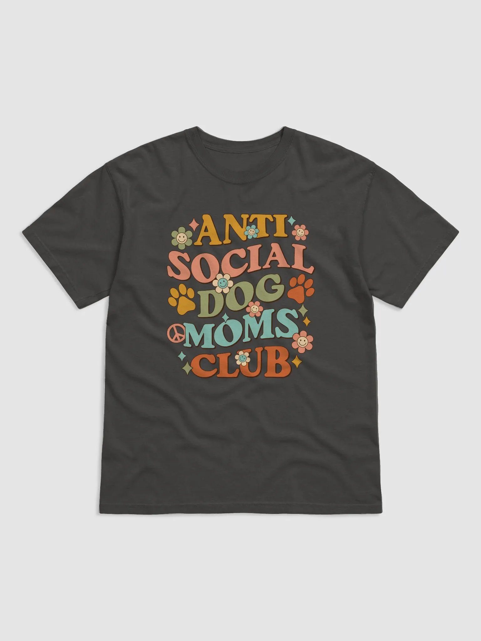 Anti Social Dog Moms Club Retro Groovy T-Shirt 2 | Funny Introvert T-Shirt for Dog Moms product image (14)