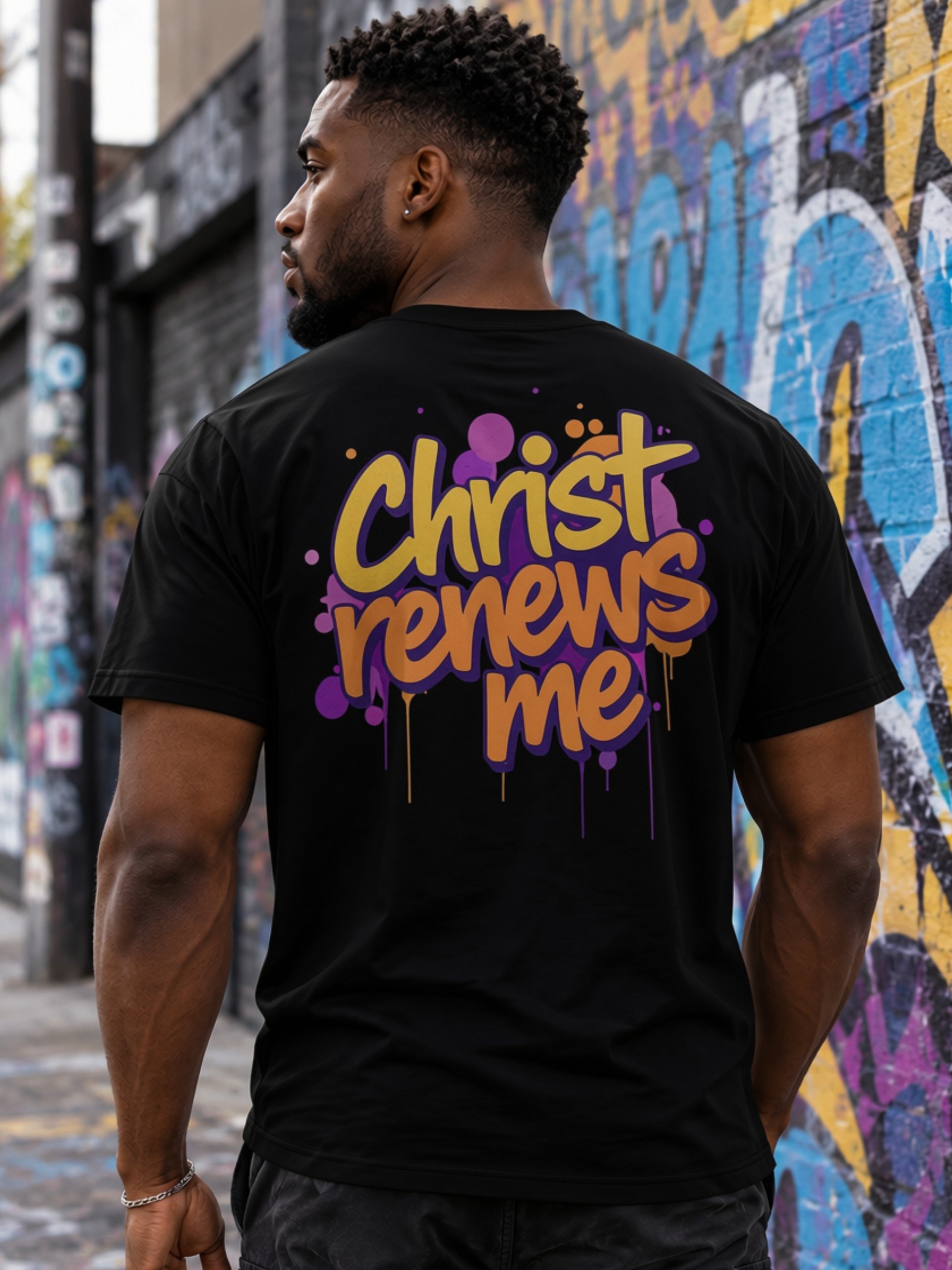 Christ Renews Me Graffiti T-shirt product image (3)