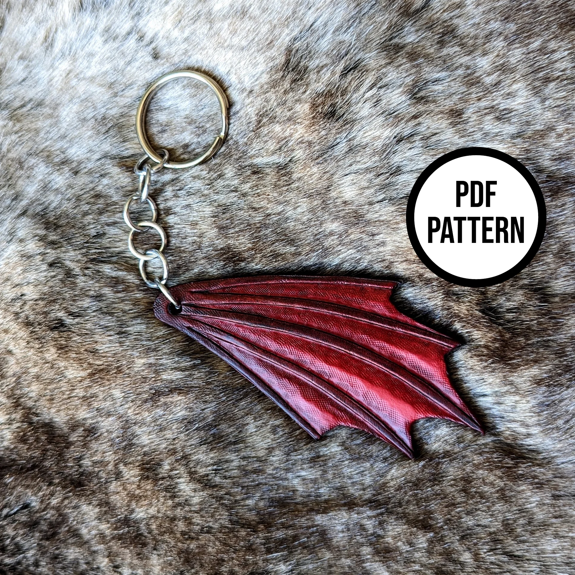 Dragon Wing Leather Keychain PDF Pattern product image (1)