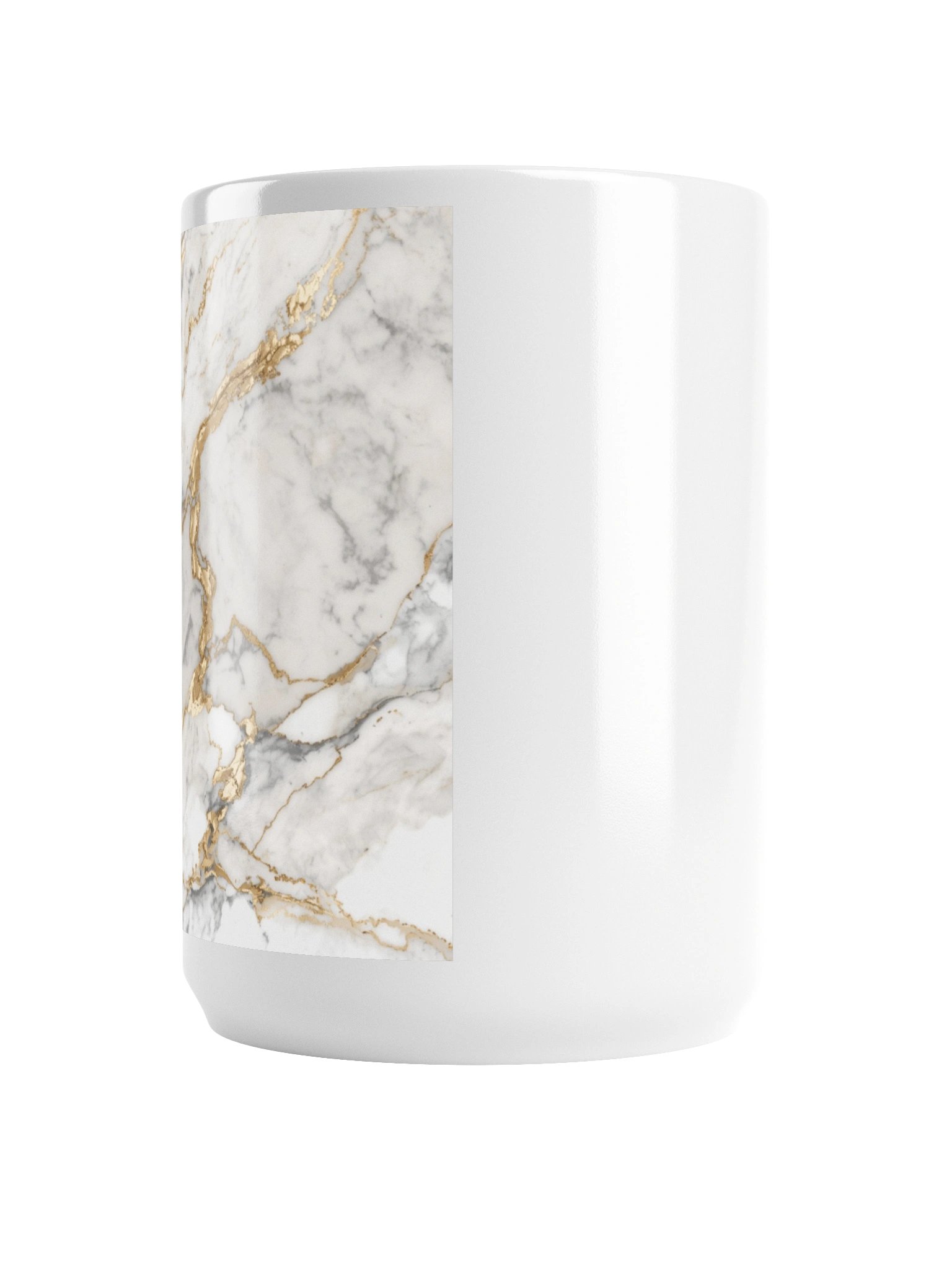 Golden Veins Marble Wall Art | Elegant White & Gold Abstract Decor-15oz product image (2)