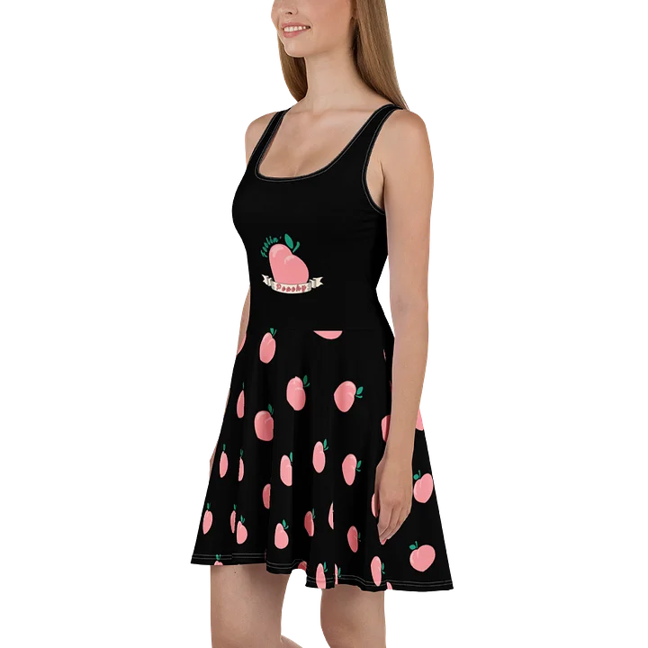 Black "Feelin' Peachy" All-Over Print Dress product image (1)