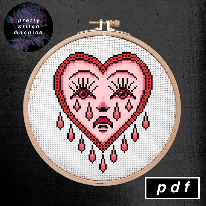 Bert Grimm Monochrome Pink Crying Heart Pattern product image (2)