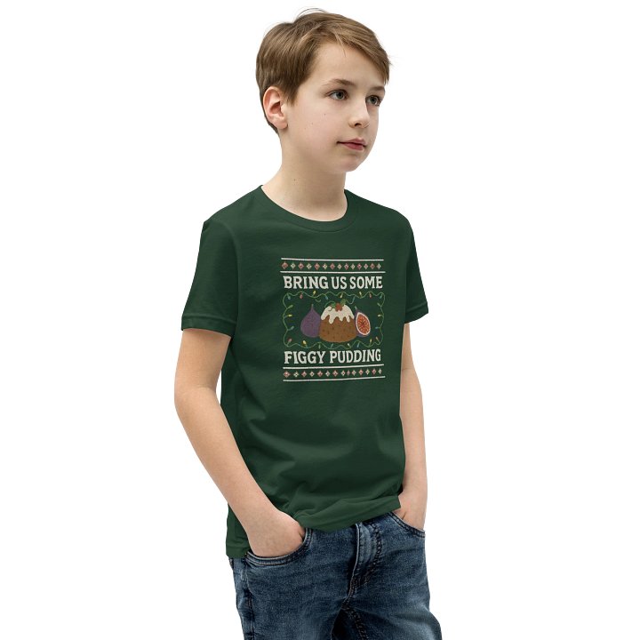 Bring Us Some Figgy Pudding - Holiday Youth Unisex T-Shirt product image (2)