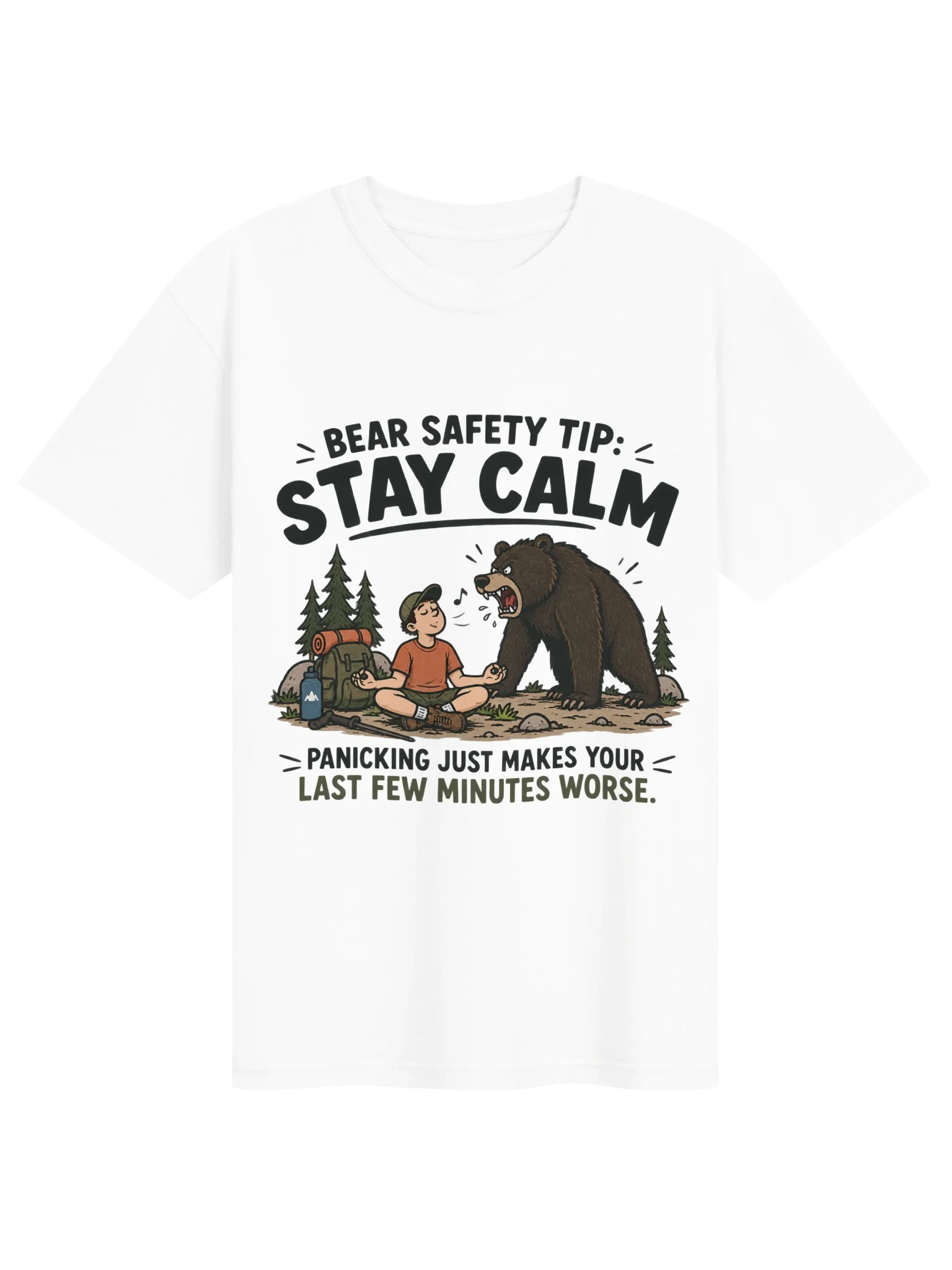 BEAR SAFETY: STAY CALM in White