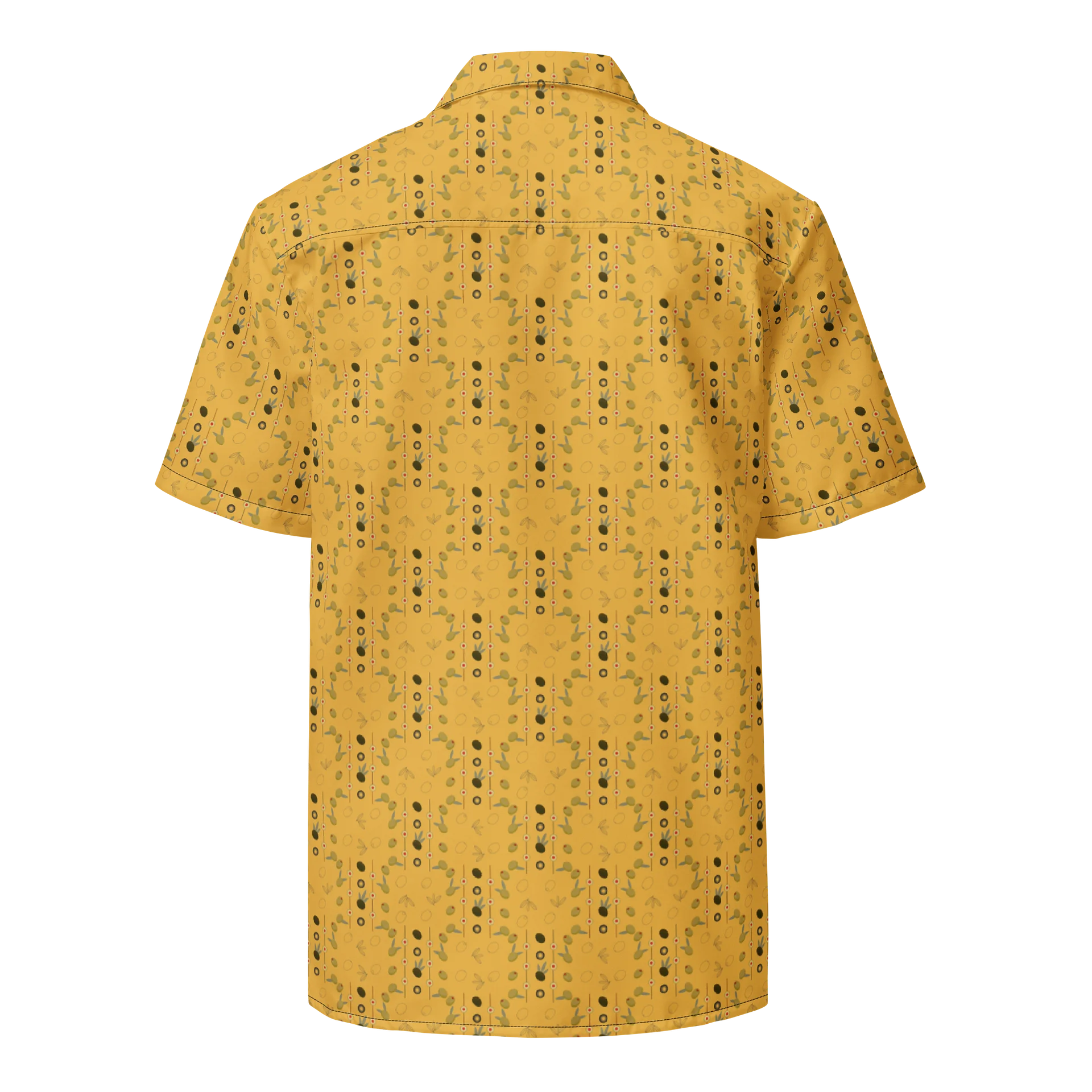 Olive Geometry Hawaiian Shirt Mustard product image (4)