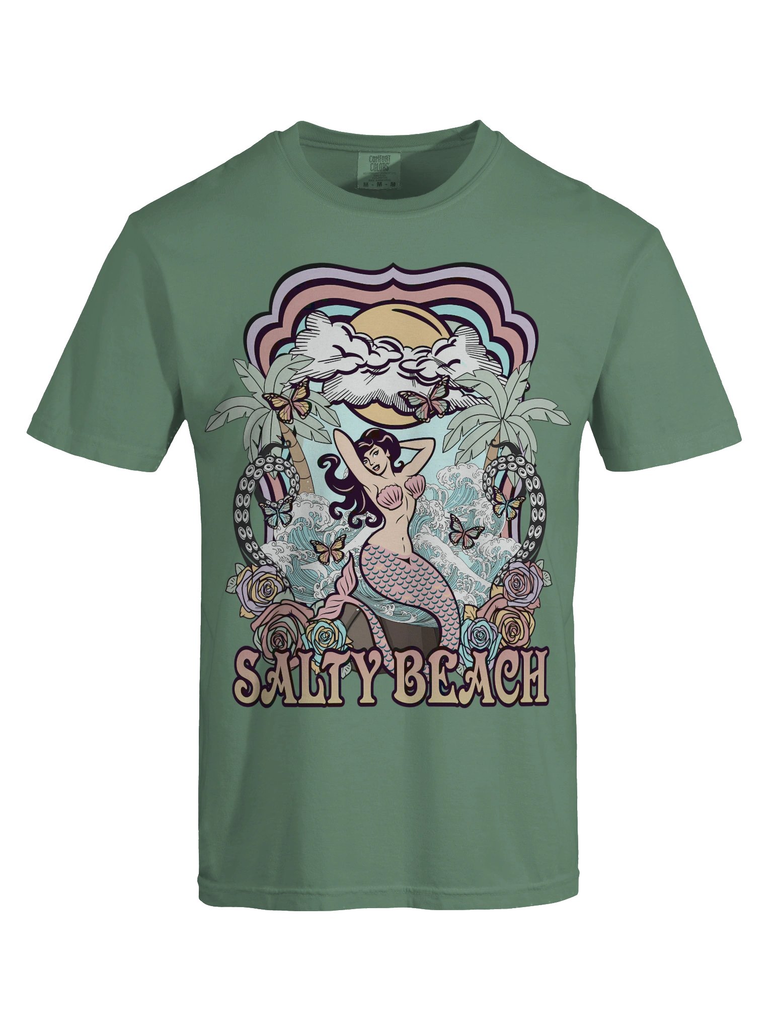 Salty Beach Mermaid Shirt – Tropical Ocean Travel Souvenir Vintage Beach Tee product image (8)