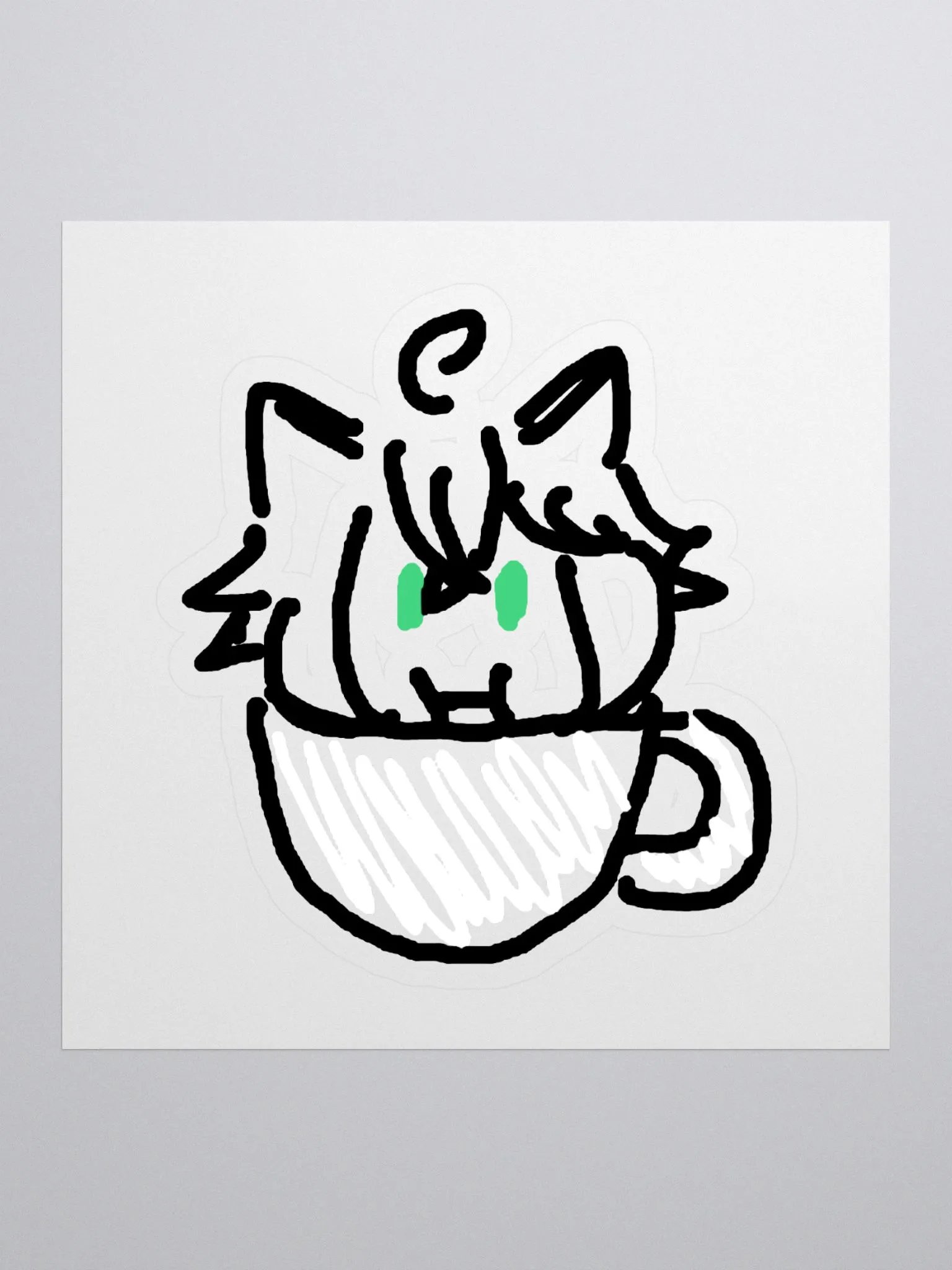 Dai cat mug sticker product image (1)