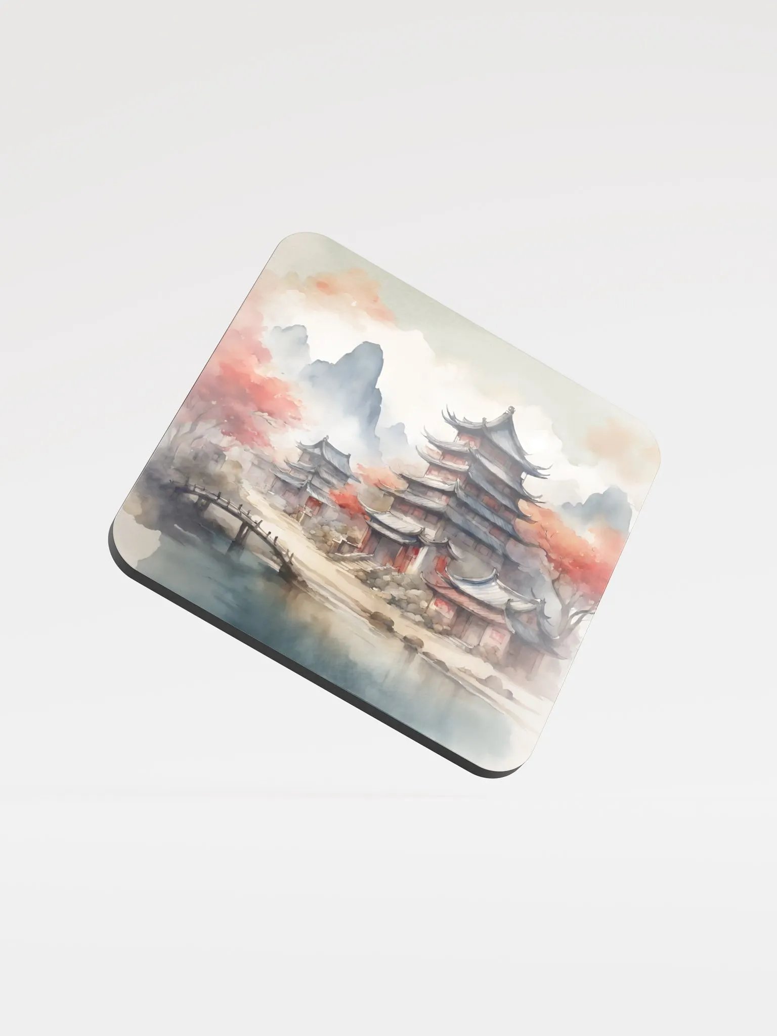 Serene Oriental Village Watercolour Coaster product image (1)