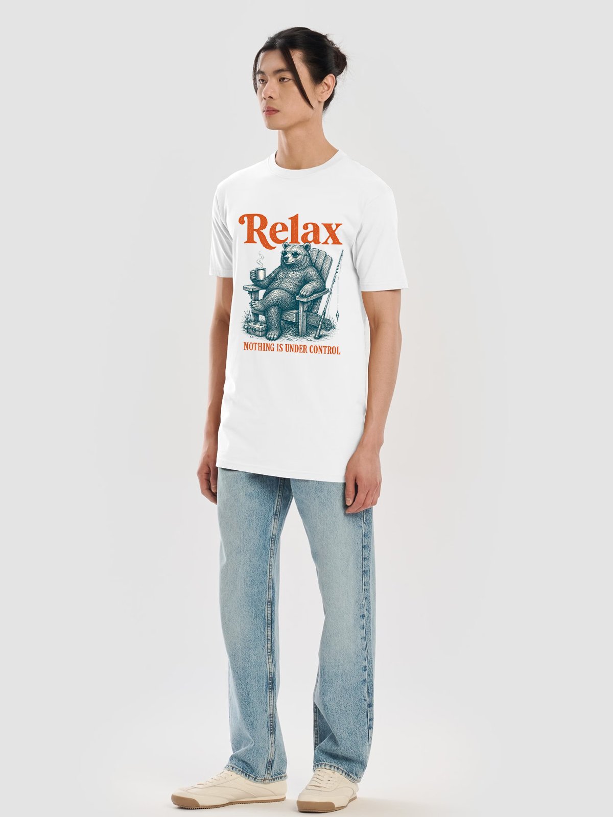 Relax Bear Fishing Graphic Tee-Comfort Colors product image (2)