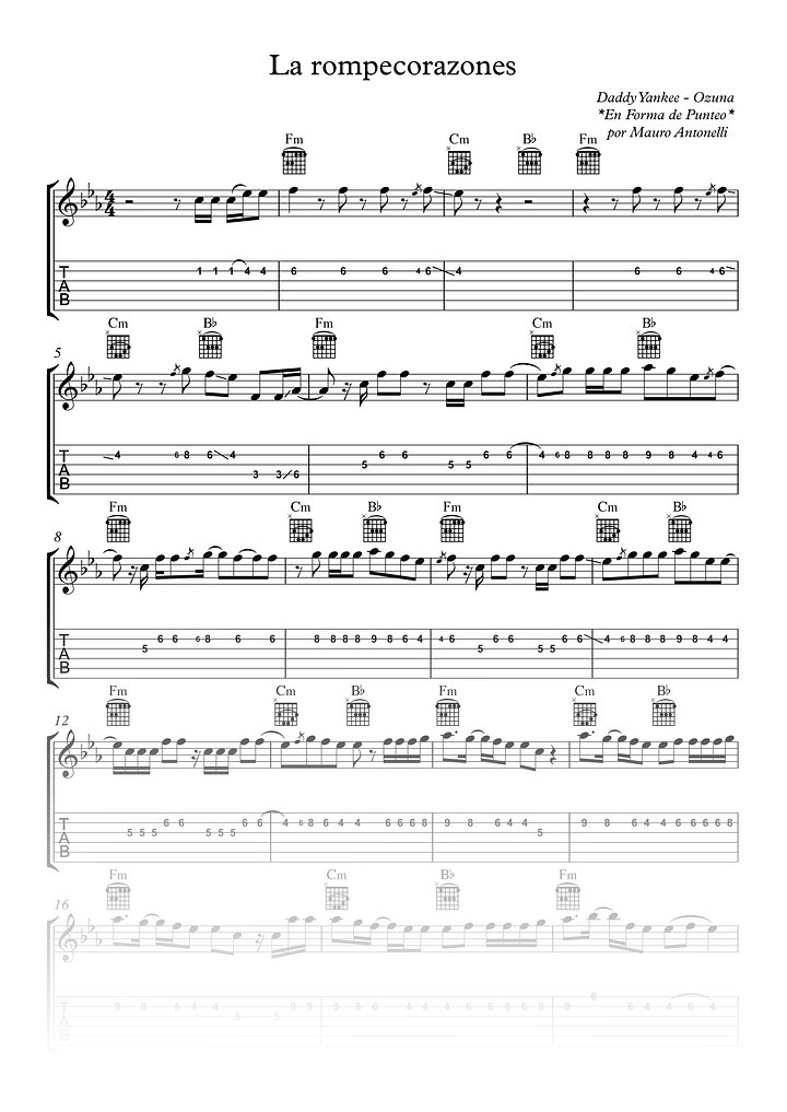 La rompecorazones - Partitura + Tab + Acordes + Pista product image (1)