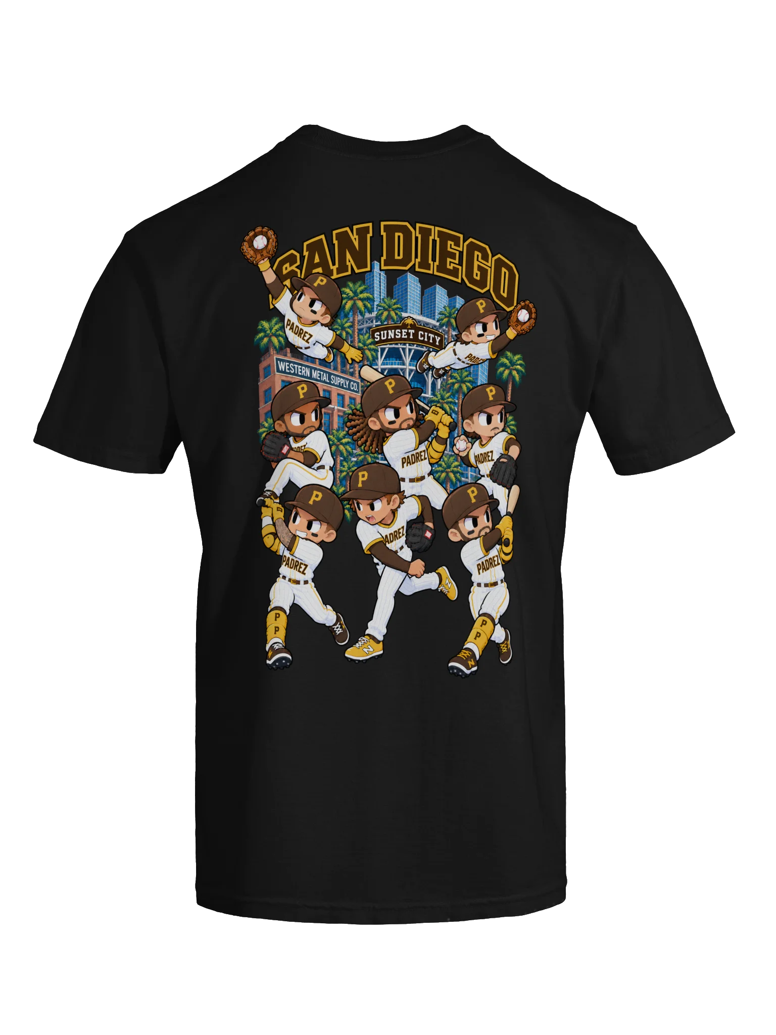 San Diego Baseball 2026 Animated Player Back Print T-Shirt product image (11)