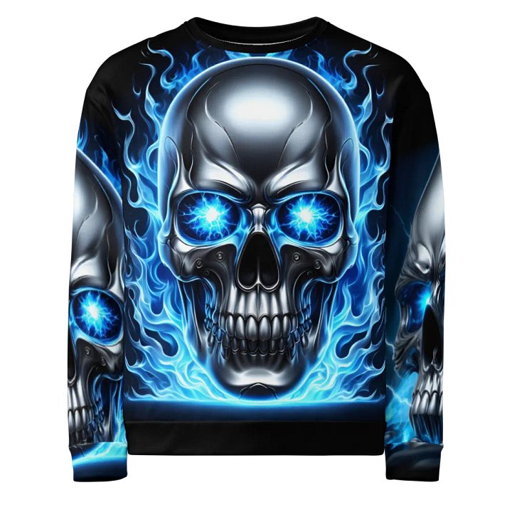 Silver Flame Skull All-Over - Unisex Sweatshirt #21 product image (1)
