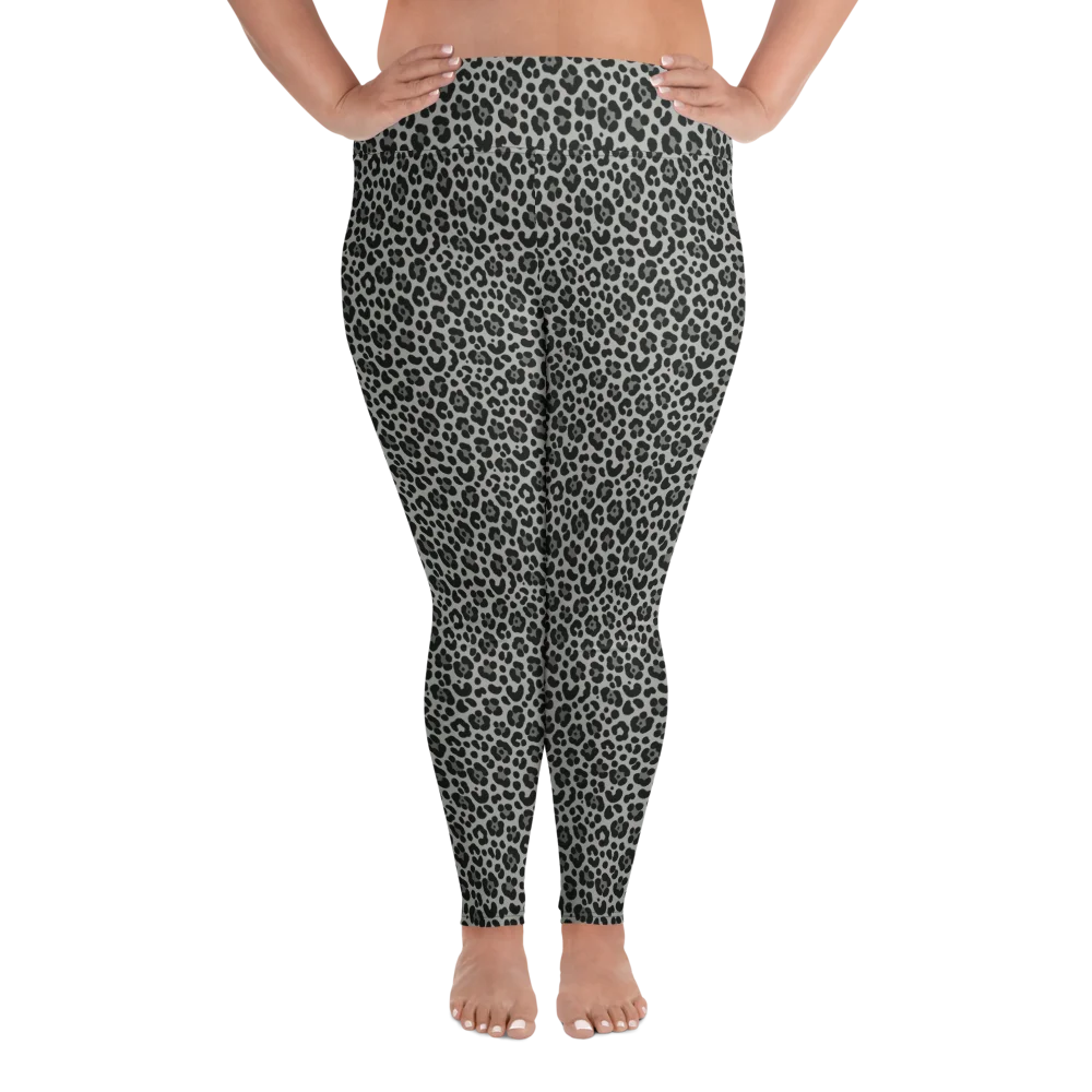 Bold Snow Leopard Print Plus Size Leggings product image (1)