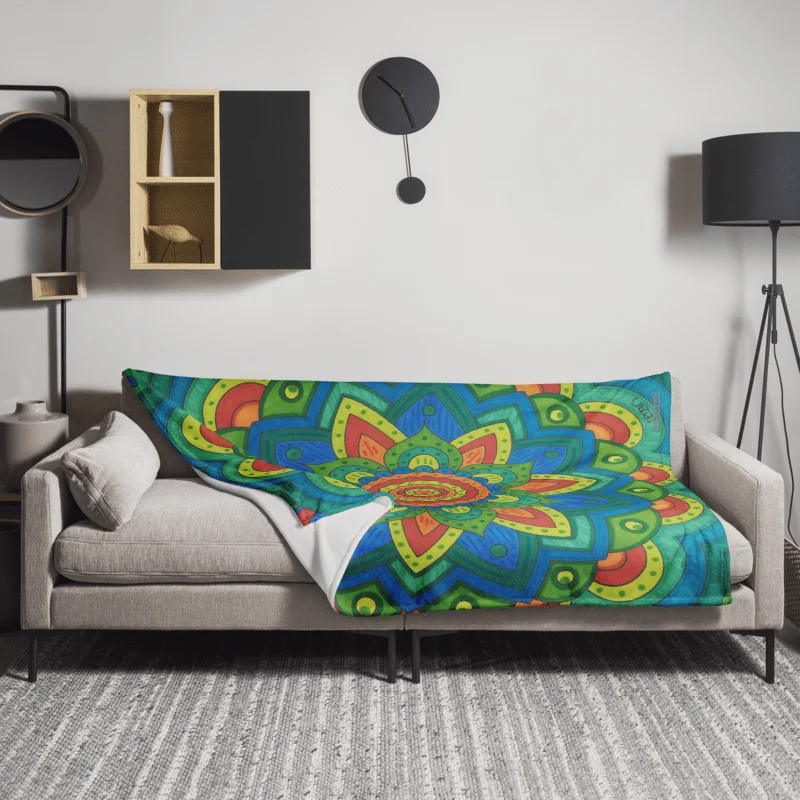 Orange Mandala Blanket product image (1)