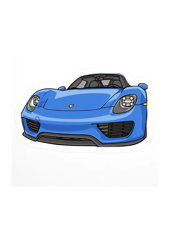 Blue Porsche 918 Spyder Sticker (Retro, Sketch, Silhouette) product image (1)