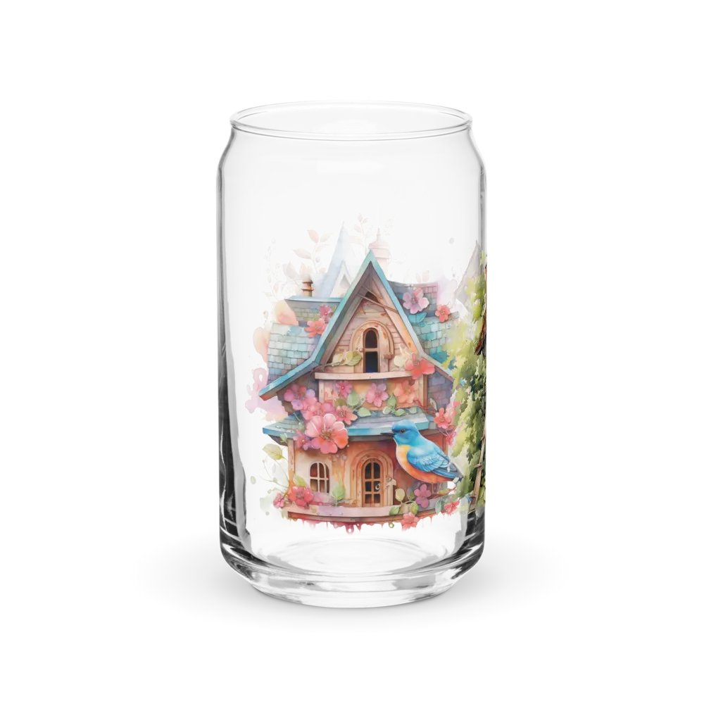 Whimsical Birdhouse Trio Glass Can Sipper product image (4)