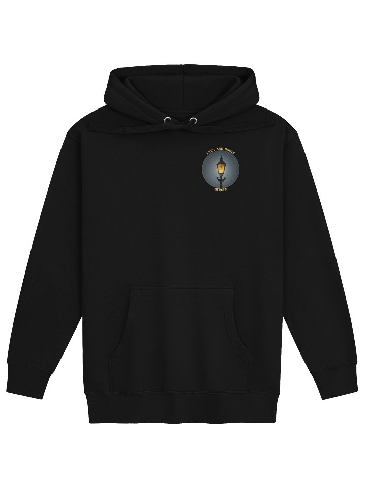 Eyes and Boots Hoodie Unisex Black Left Upper Chest Logo product image (1)
