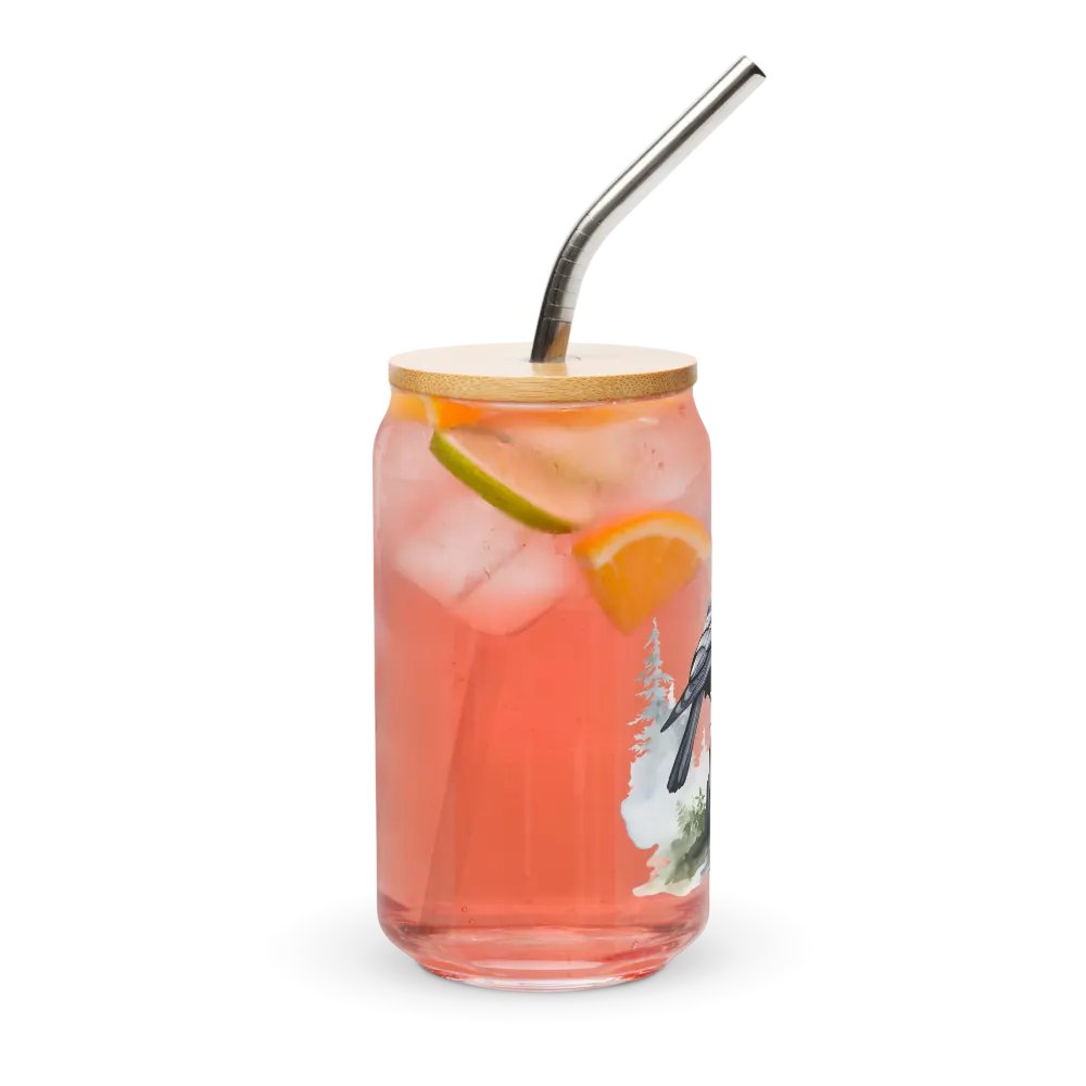 Can-Shaped Glass 🖤 Majestic Watercolor Crow product image (9)