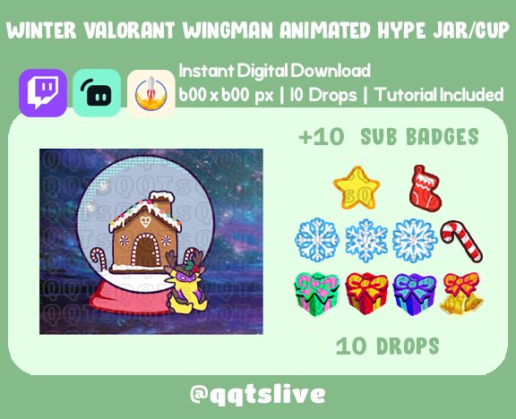 ANIMATED Winter LITTLE HELPER Twitch Hype Jar - Stream Tip Cup+Sub Badges/2 Layers - 5 Outfit/Prop Options - 10 Bit Options+Set Up Tutorial product image (2)