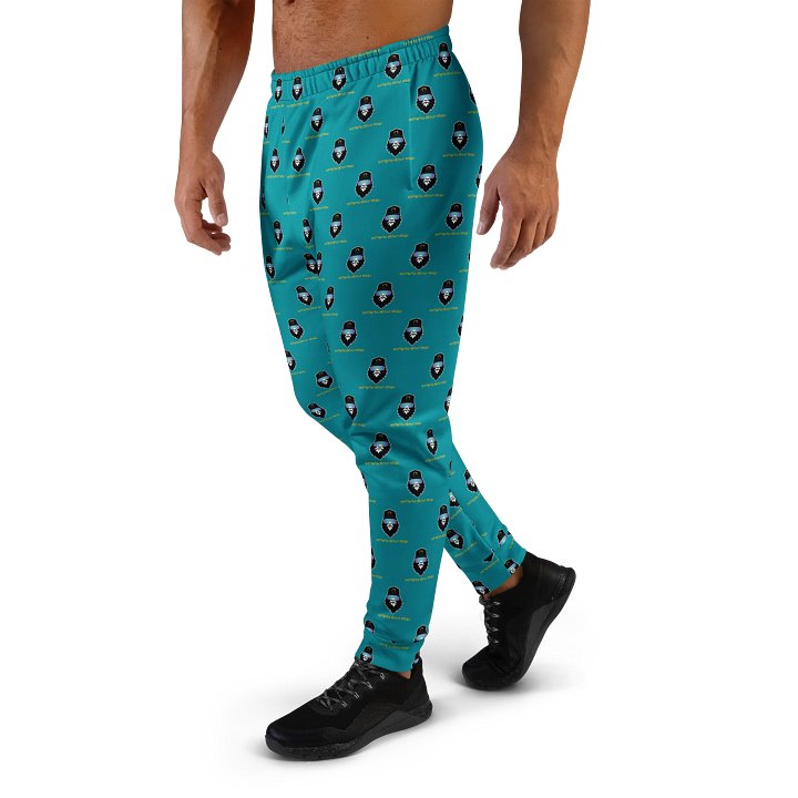Synthsquatch Fitness Bigfoot Monogram Logo All-Over Print Men's Joggers (Teal) product image (1)