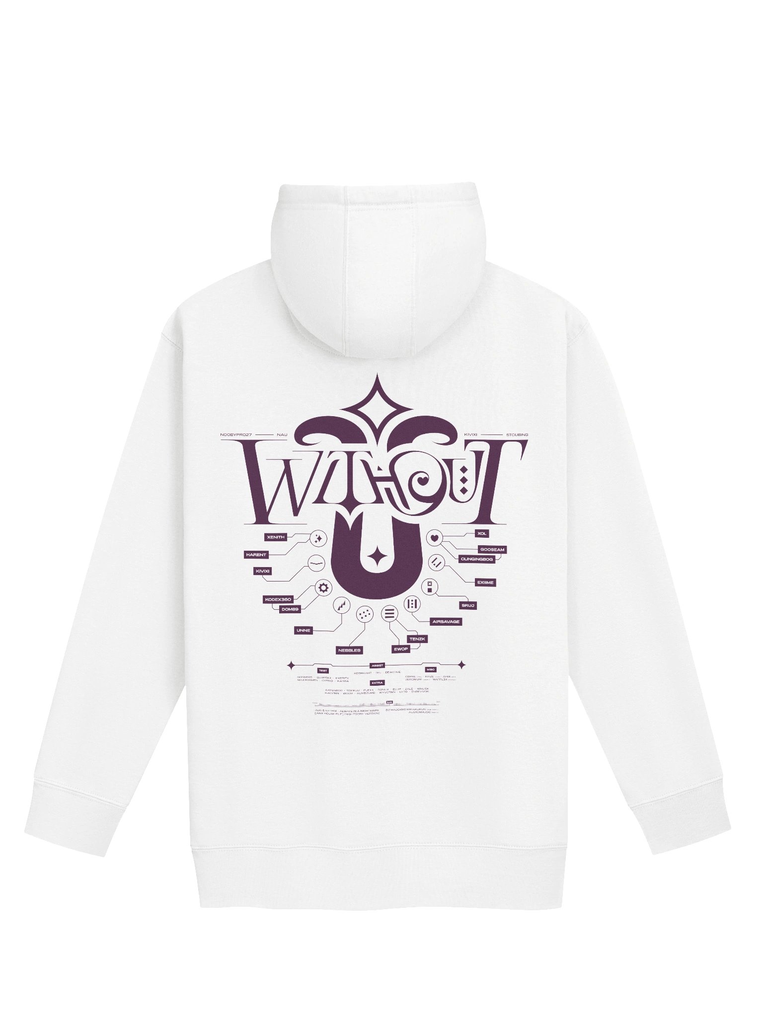 W/O U Purple/White Hoodie product image (2)