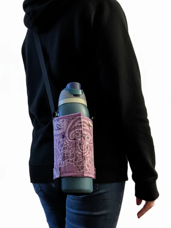 Hands-Free Bottle Sleeve- Purple Bandana product image (1)