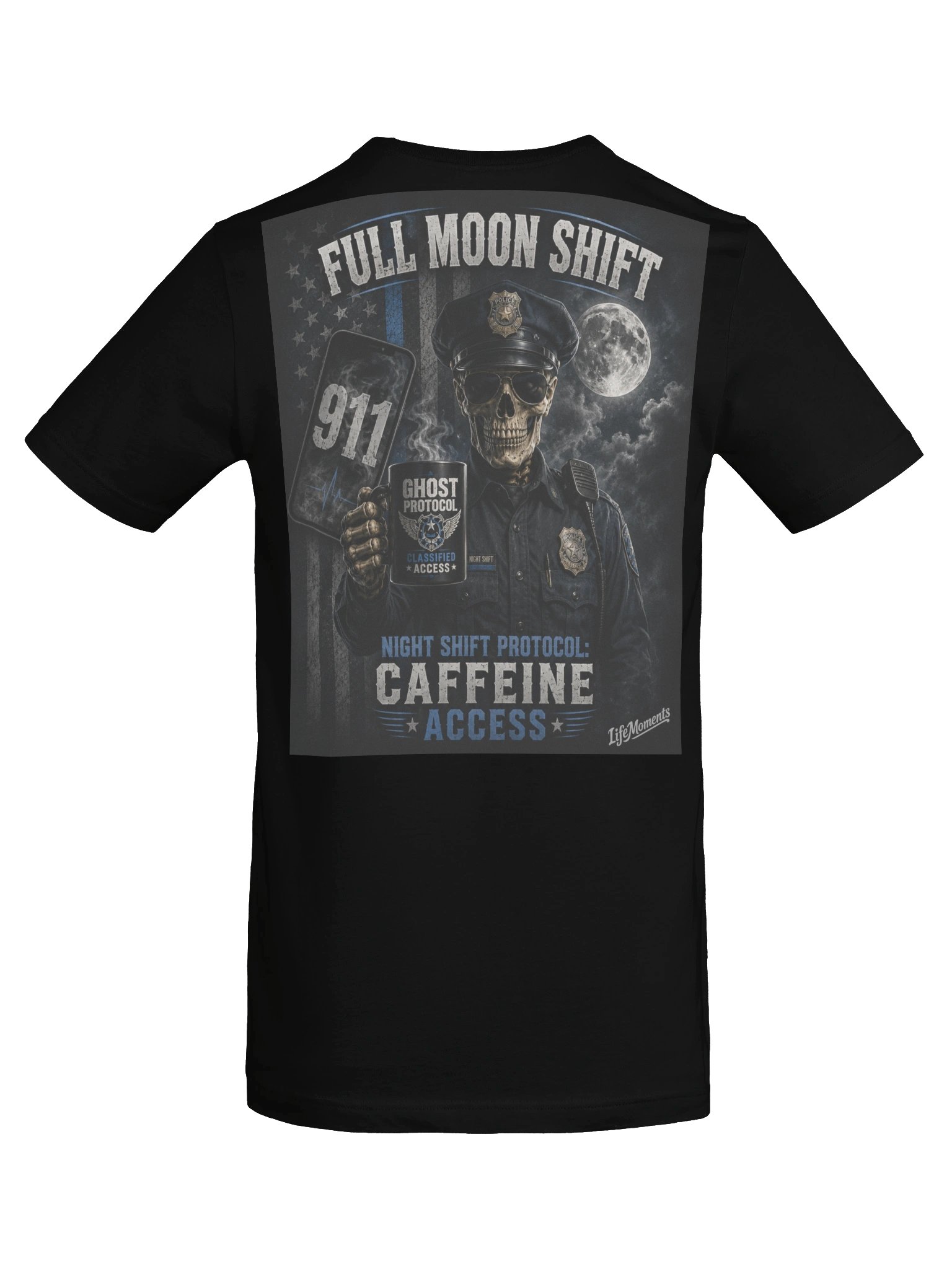 Funny Police Officer Shirt | Night Shift Skeleton Cop Gift | Full Moon Shift product image (9)