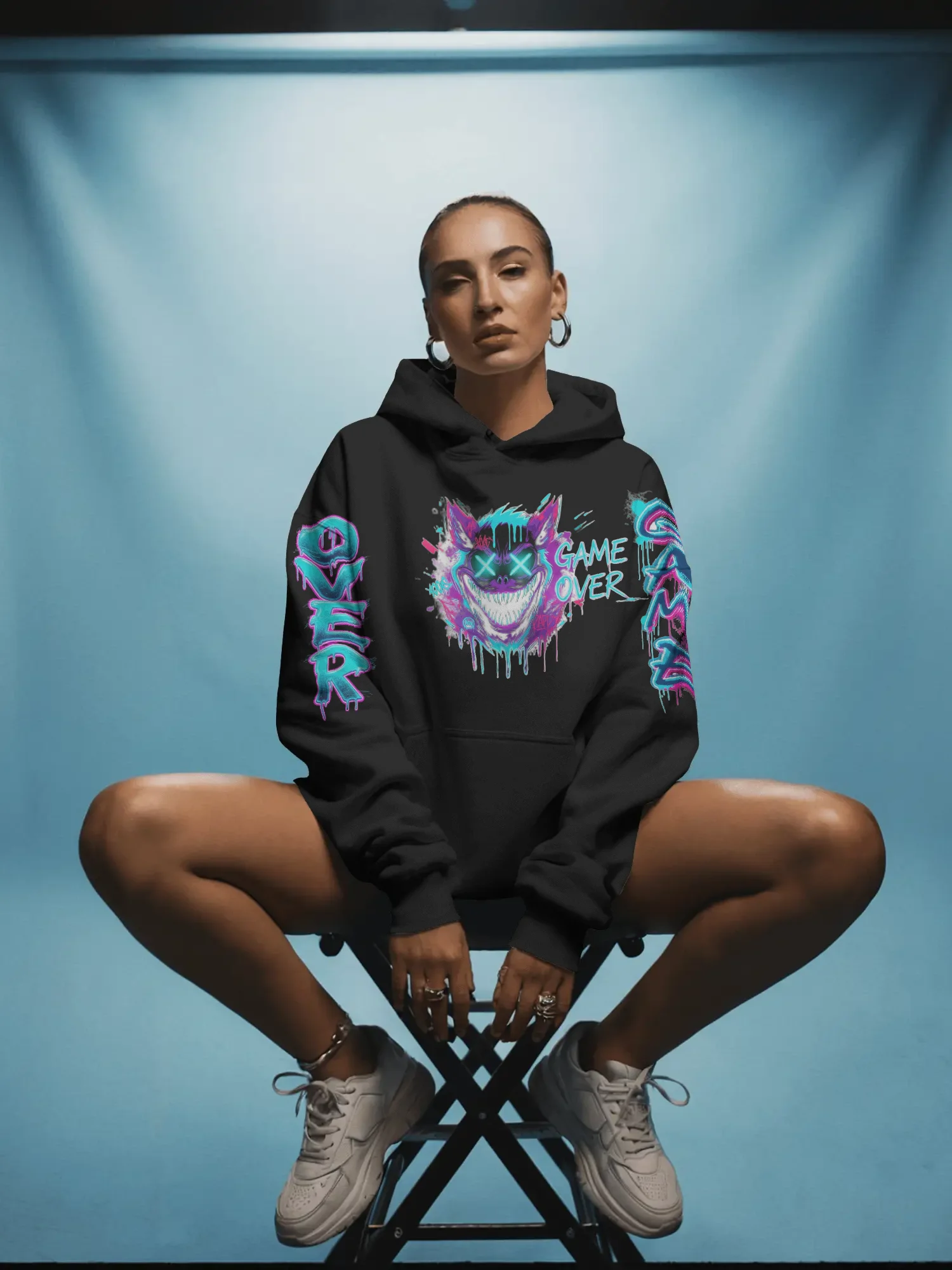 Neon Graffiti Game – Oversized Streetwear Hoodie product image (1)