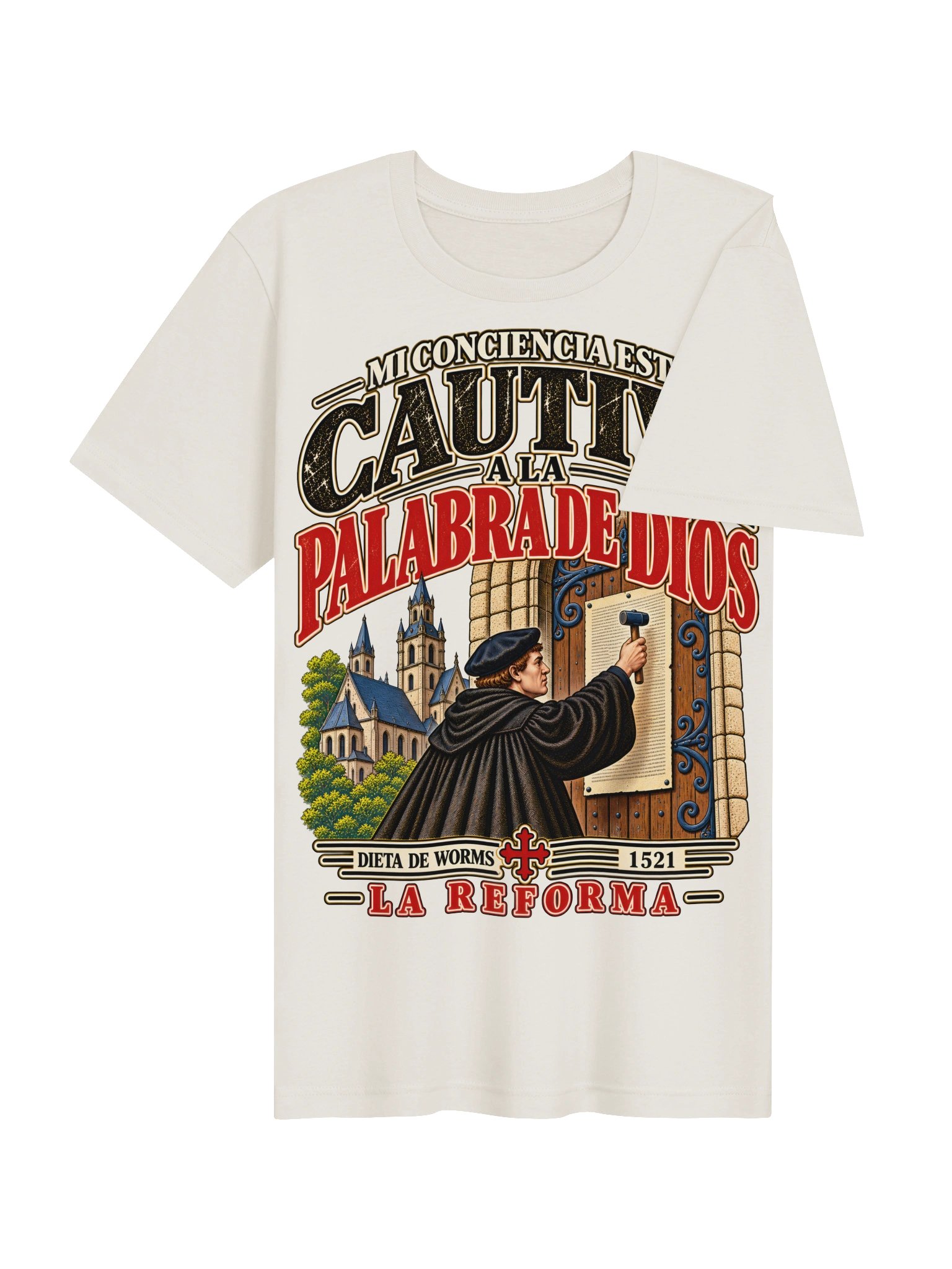 Aquí Me Mantengo — Cautiva a la Palabra de Dios | Camiseta de la Reforma product image (20)