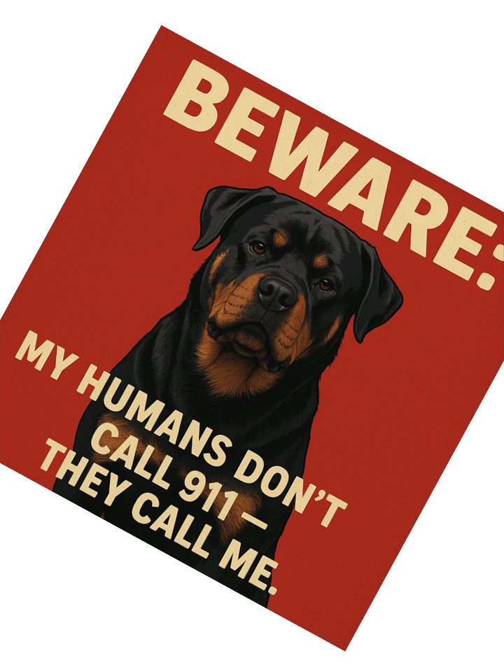 Beware: Rottweiler Doesn't Call 911 Sticker product image (5)