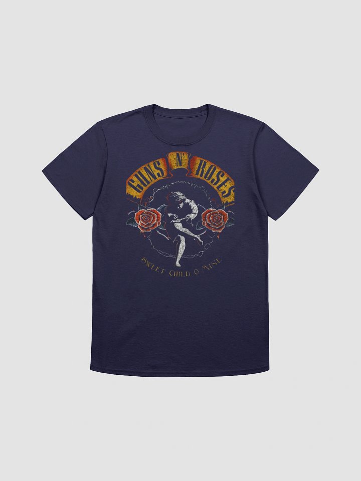Guns N' Roses Sweet Child O’ Mine T-Shirt | Distressed Roses & Cherub Graphic | Sunset Strip Glam Metal Era product image (2)