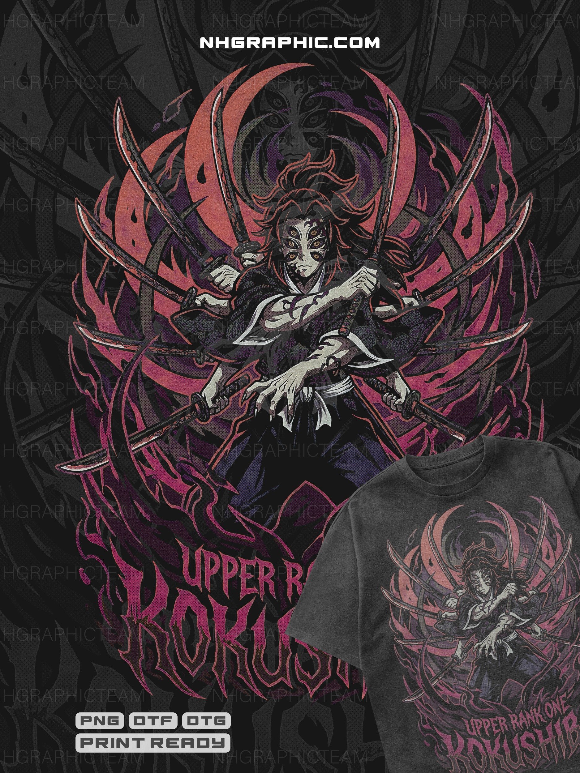 16 Exclusive Demon Slayer Halftone Shirt PNGs product image (11)