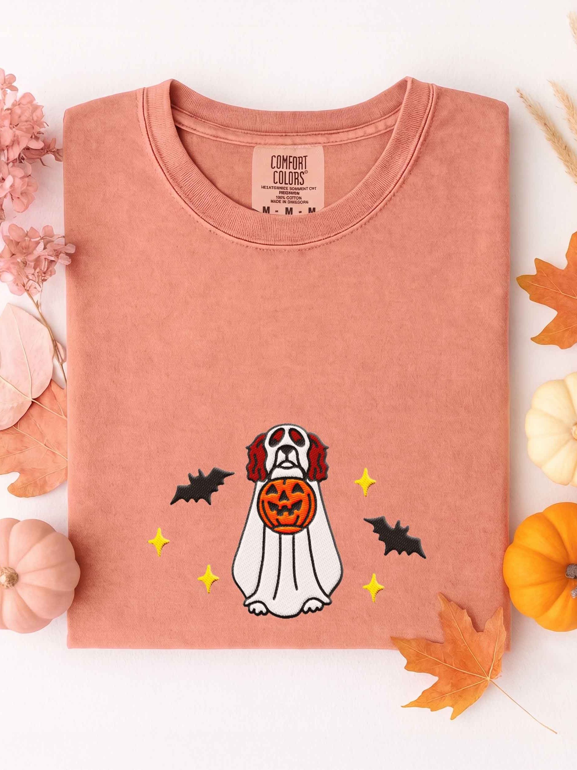 Halloween Working Cocker Spaniel(Liver Roan) Embroidered T-Shirt product image (1)