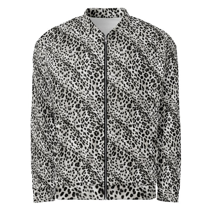 Grey Leopard Bomber Jacket product image (1)