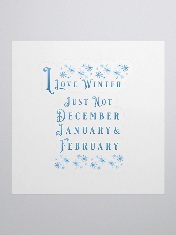 I Love Winter, Not Just December, January And February Sticker product image (1)