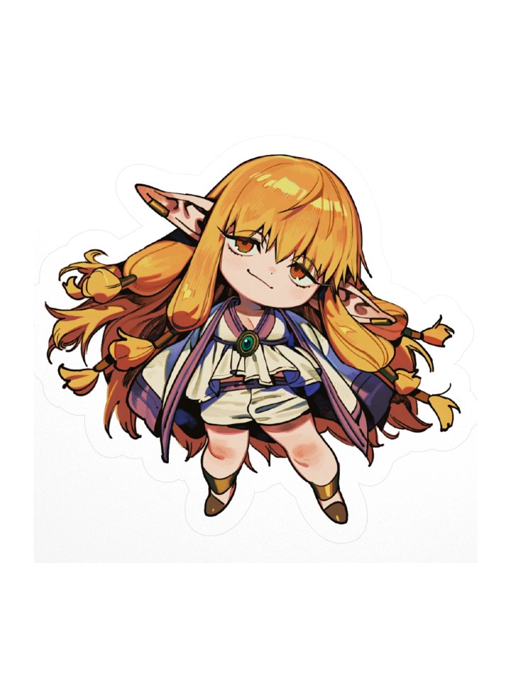 Smug Blonde Elf Girl Chibi Sticker product image (1)