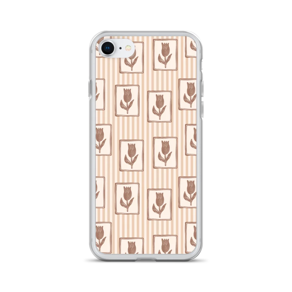 Vintage Tulip Stripe Aesthetic Clear iPhone Case product image (28)