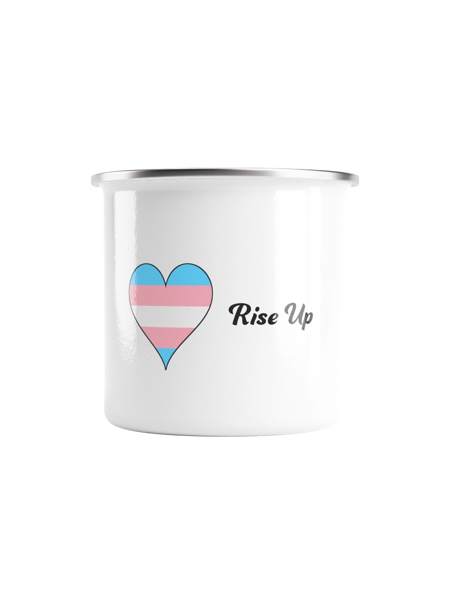 Rise Up Trans Heart Enamel Mug product image (2)
